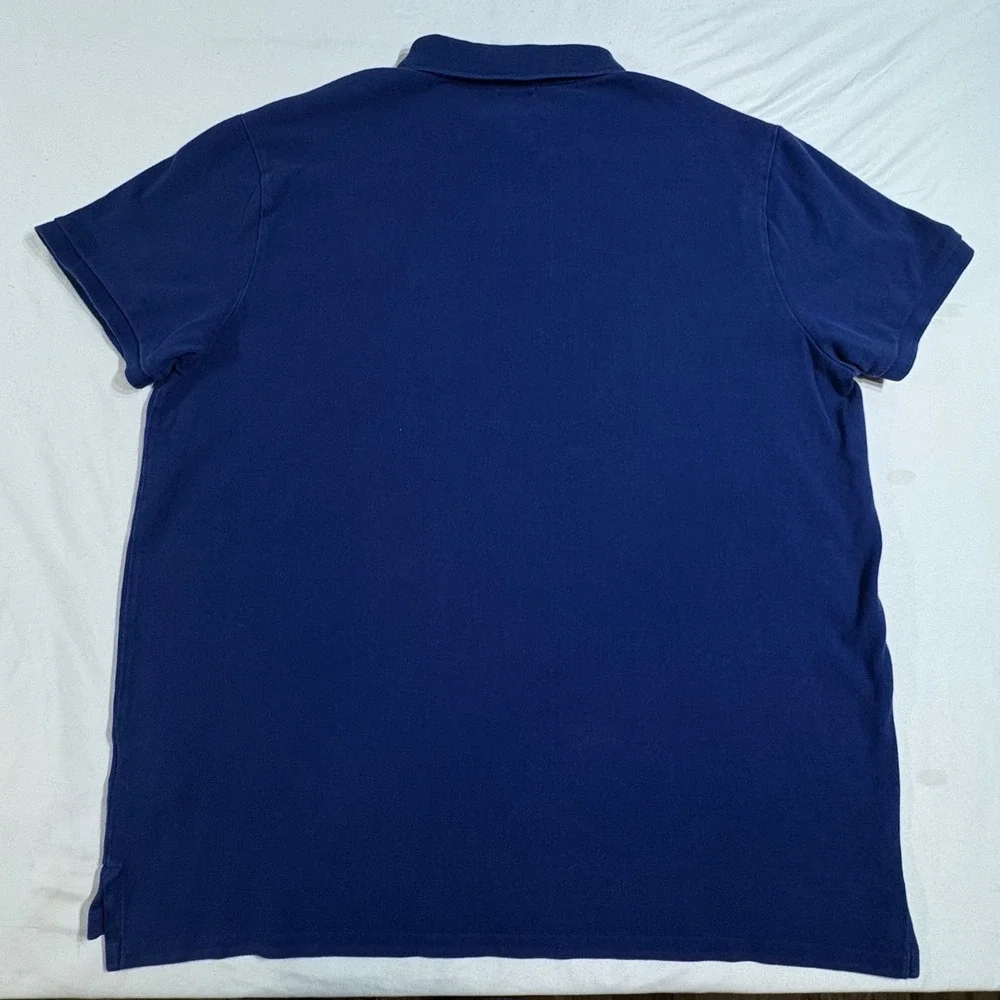 Polo Ralph Lauren Polo Shirt Mens XXL Navy Blue Bear Custom Slim Fit Preppy Logo